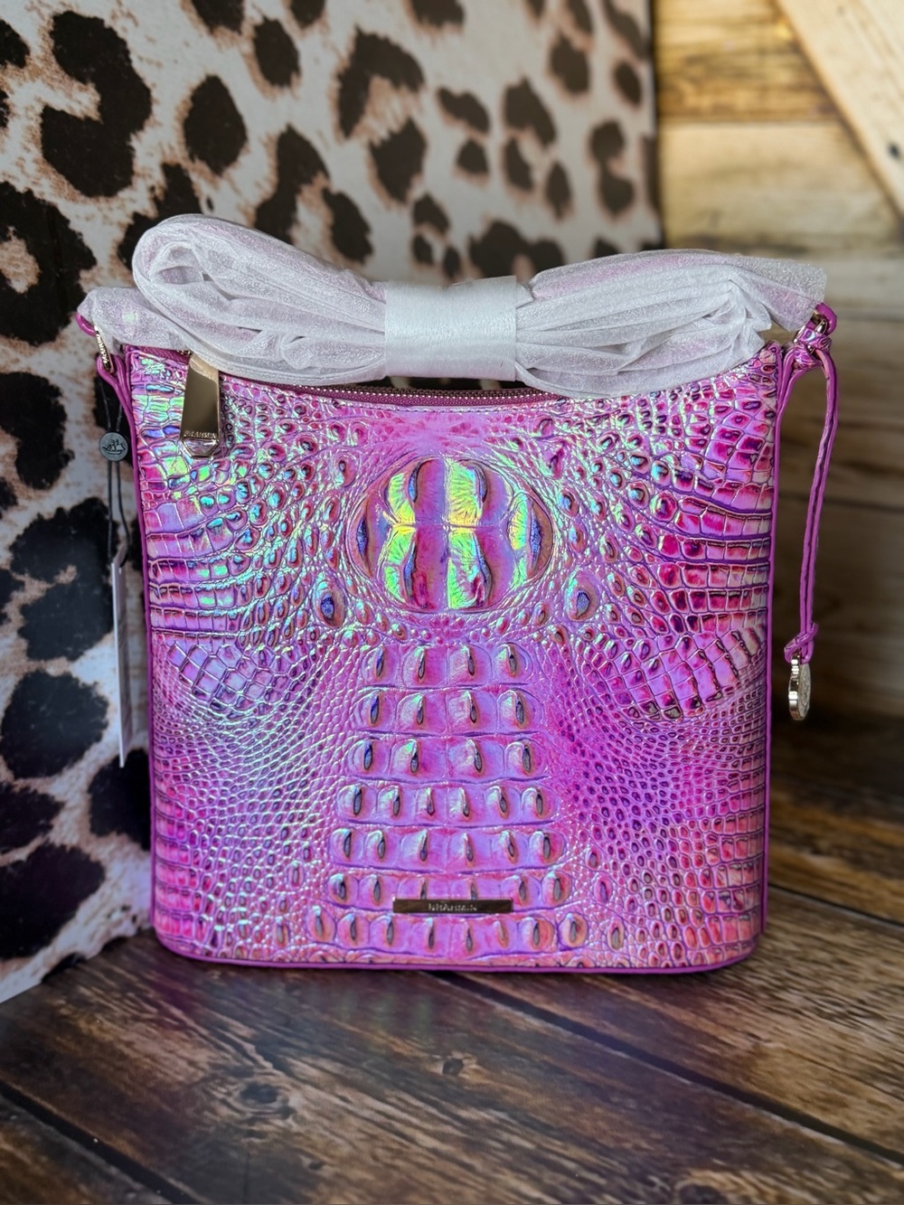 FIRM PERFECT EYE Brahmin Katie PURPLE IRIS crossbody NWT Iridescent Glow - Picture 5 of 14
